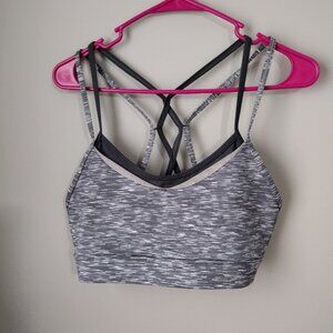 Zyia Active Luxe Strappy Bra Grey Sports Athletic Women's Size M